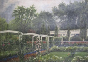 Painting of Mary Cheney's garden.